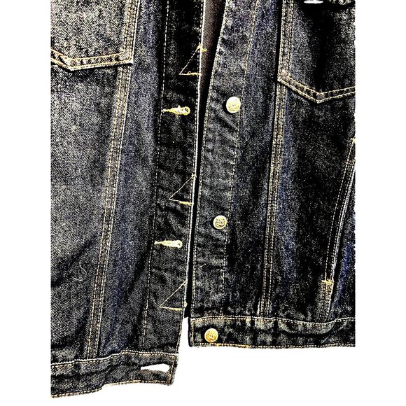 Blue Faith Women Plus Size 2X Button Crop Cotton Denim Blue Jean Jacket Pockets - Picture 10 of 13